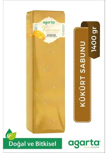 Agarta Doğal 1400 Gr El Yapımı Kükürt Sabun Blok: Cilt ve Saç Sağlığı İçin Doğal Temizlik Ürünü