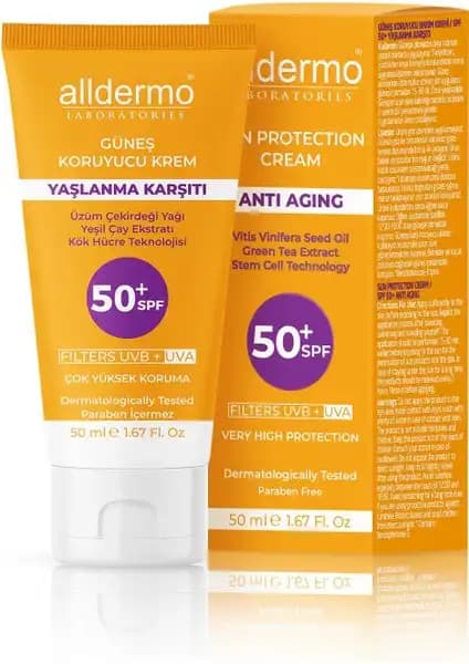Alldermo Güneş Koruyucu Krem SPF 50+ Hassas ve Alerjenik Ciltler İçin Güvenilir Koruma