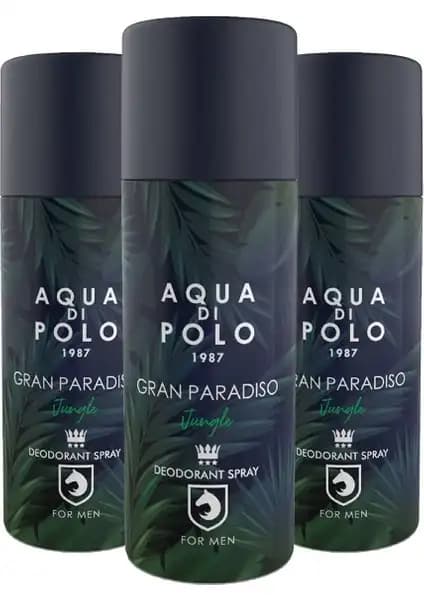 Aqua Di Polo 1987 Gran Paradiso Jungle Deodorant Doğal ve Ferah Erkekler İçin Günlük Kullanım Ürünü