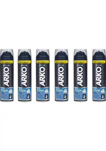 Arko Men Tıraş Köpüğü 200 ml x 6 Adet – Cilt Dostu ve Pratik Erkek Bakım Ürünü