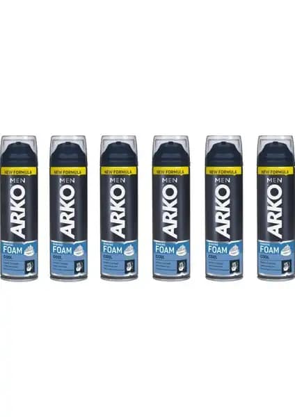 Arko Men Tıraş Köpüğü 200 ml x 6 Adet – Cilt Dostu ve Pratik Erkek Bakım Ürünü