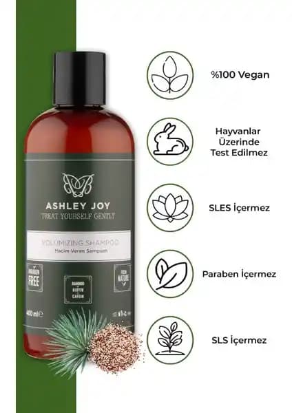 Ashley Joy Kinoalı Şampuan İnce Tellı Saçlar İçin Hacim ve Dolgunluk Sağlar