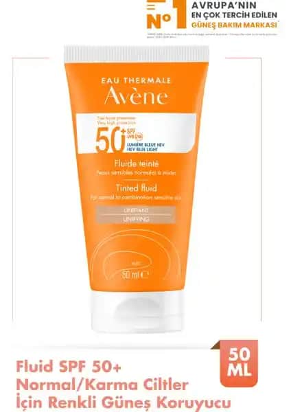 Avene Tinted Fluide SPF50+ Güneş Koruyucu Renkli Krema Günlük Kullanım için