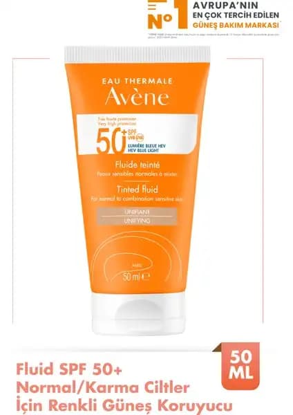 Avene Tinted Fluide SPF50+ Güneş Koruyucu Renkli Krema Günlük Kullanım için