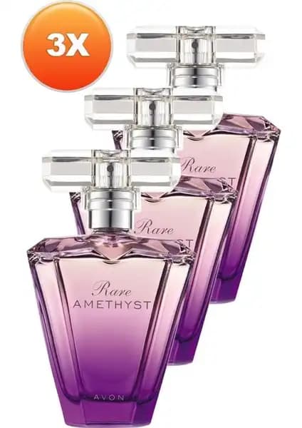 Avon Rare Amethyst Kadın Parfümü 50ml Üçlü Set Zarif ve Kalıcı Aromalar