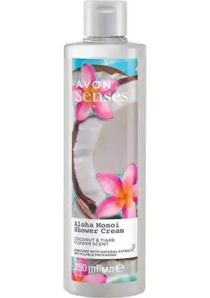Avon Senses Aloha Monoi Tiare Çiçeği ve Hindistan Cevizi Kokulu Krem Duş Jeli İncelemesi ve Kullanıcı Yorumları