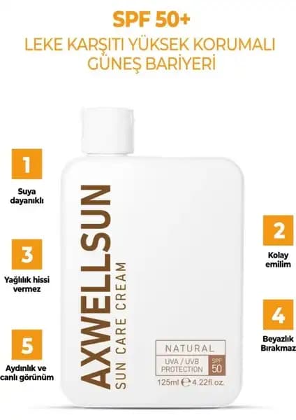 Axwell 50 SPF+ Güneş Koruyucu ve Leke Karşıtı Nemlendirici Krem Özellikleri