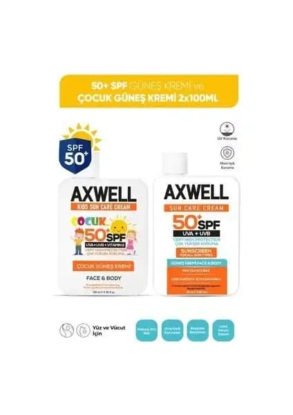 Axwell 50+ SPF Yetişkin ve Çocuk Güneş Kremi Seti: Güvenli ve Yüksek Koruma Sağlayan Ürün