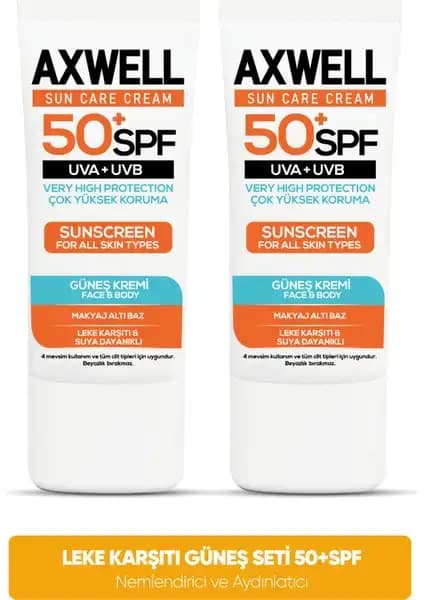 Axwell SPF 50+ Güneş Kremi Fırsat Seti Yüksek Koruma ve Çok Yönlü Kullanım
