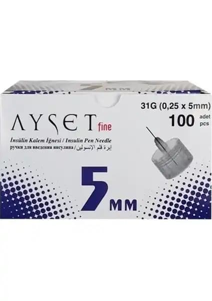 Ayset Fine 31G İnsülin Kalem İğnesi Güvenli ve Konforlu Enjeksiyon Deneyimi İçin