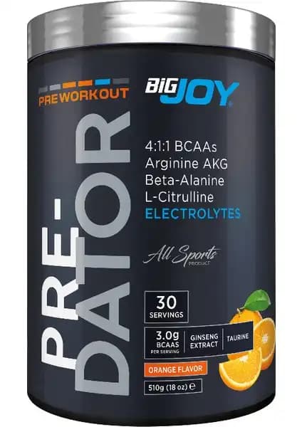 Bigjoy Sports Predator Pre-Workout Portakal Aromasıyla Güç ve Performans Artışı Sağlar