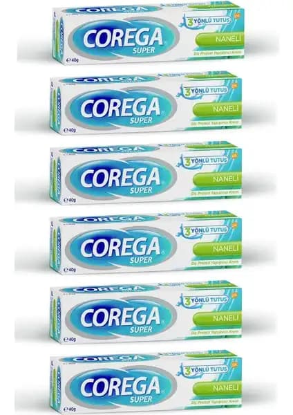 Corega Süper Protez Yapıştırıcı Krem Güçlü Tutuş ve Ferahlatıcı Nane Aromasıyla Günlük Konfor