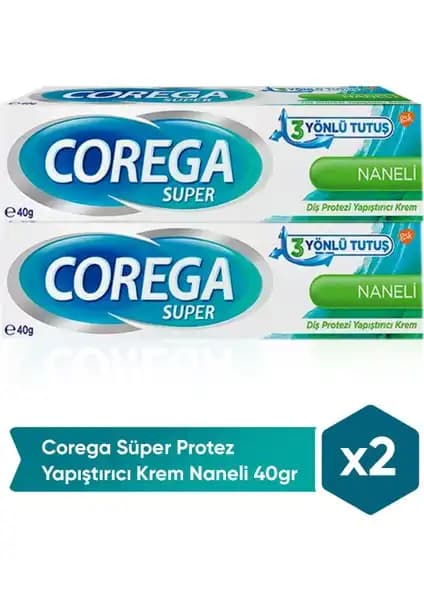 Corega Süper Protez Yapıştırıcı Krem Naneli: Güçlü yapışma ve ferahlatıcı özelliklerle protez güvenliği