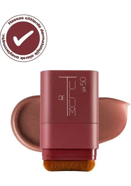 De Tulum Brillonz Yüz Çubuğu 50 SPF ile Güneş Koruması ve Parlaklık Sağlayan Cilt Bakımı Ürünü