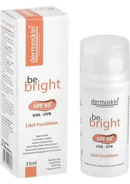 Dermoskin Be Bright Likit Fondöten Light SPF50 ile Günlük Koruma ve Doğal Makyaj