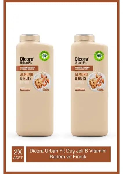 Dicora Urban Fit B Vitamini Badem ve Fındık Duş Jeli Doğal İçeriklerle Canlandırıcı Temizlik