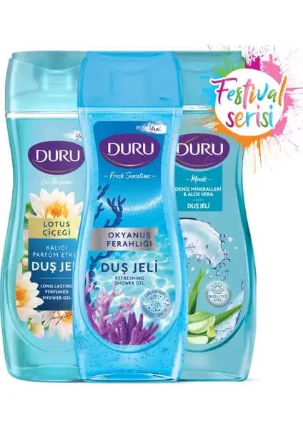 Duru Lotus Çiçeği ve Okyanus Ferahlığı İçeren Doğal Duş Jeli 450 ml - Günlük Temizlik ve Ferahlık