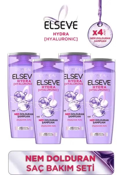 Elseve 4'lü Hyaluronic Şampuan Seti: Derinlemesine Nem ve Canlılık Sağlayan Saç Bakım Ürünü