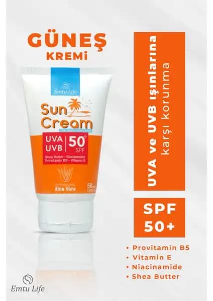 Emtu Life 50 SPF+ Güneş Kremi: Tüm Cilt Tipleri İçin Güçlü Koruma ve Bakım