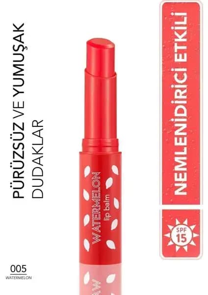Flormar Tatlı Aromalı ve Besleyici Renkli Dudak Balmı 005 Karpuz ile Dudaklara Doğal Güzellik