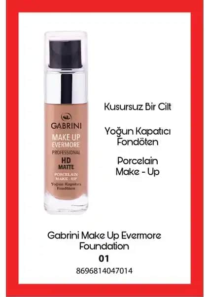 Gabrini HD Matte Foundation 01: Uzun Süre Dayanıklı ve Mat Görünüm Sağlayan Fondöten