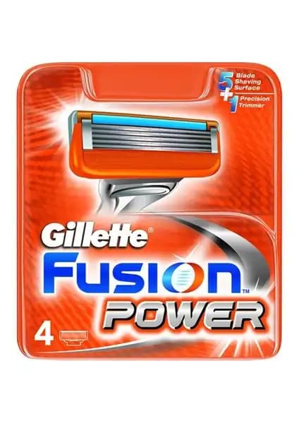 Gillette Fusion Power Yedek Tıraş Bıçağı 4'lü Paket – Uzun Ömürlü ve Konforlu Tıraş Deneyimi