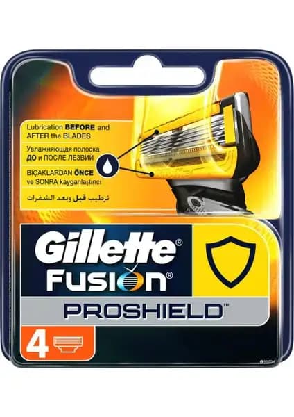 Gillette Fusion Proshield 4'lü Yedek Bıçak Seti: Hassas ve Sert Sakallar İçin Güvenilir Tıraş Çözümü