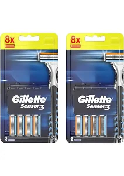 Gillette Sensor3 Yedek Tıraş Bıçağı 8'li Paket ile Güvenli ve Konforlu Tıraş Deneyimi