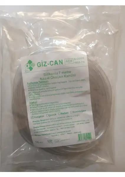 Giz-Can Silikonlu Nazal Oksijen Kanülü Yetişkinler İçin Kullanım Kolay ve Konforlu Tasarım