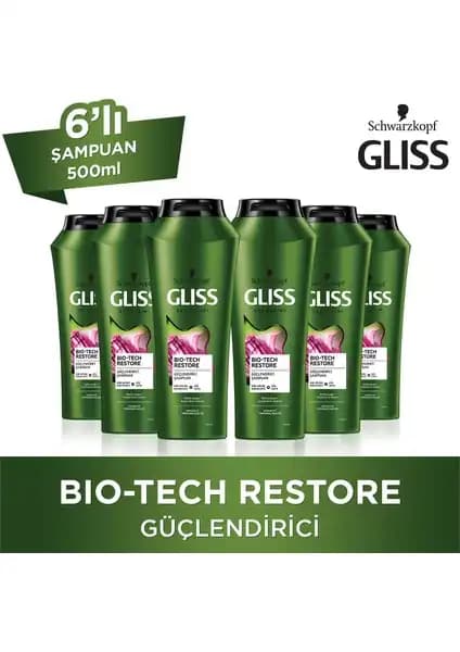 Gliss Bio-Tech 500 ml Şampuan Yıpranmış Saçlar İçin Güçlendirici ve Parlaklık Artırıcı