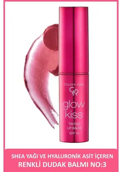 Golden Rose Glow Kiss Renkli Dudak Balsamı No: 03 Berry Pink - Nemlendirici ve Güneş Koruyucu