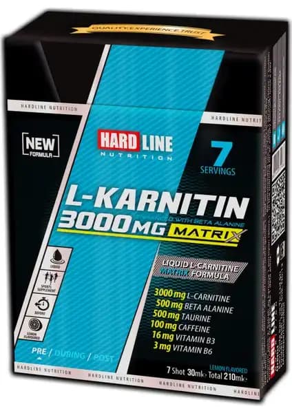 Hardline L-Karnıtın Matrix 3000 Mg 30 Ml Sıvı Takviye Performans ve Sağlık Desteği