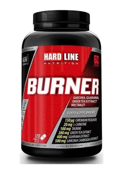 Hardline Nutrition Burner 120 Tablet Yağ Yakıcı Takviye Türkiye Menşeli Pratik Kullanım