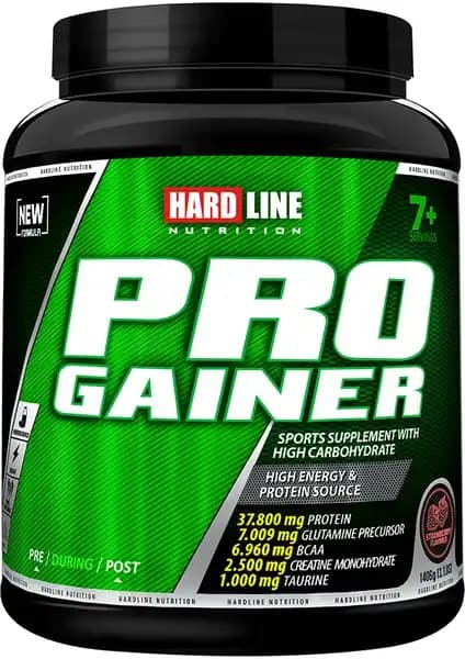 Hardline Progainer 1406 Gr Çilek Aromalı Karbonhidrat Tozu Sporcular İçin Enerji ve Toparlanma Destekçisi