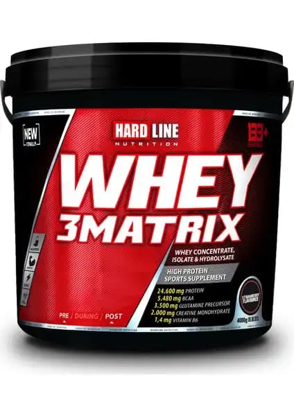 Hardline Whey 3 Matrix Protein Tozu 4000 Gr Çilek ve Çikolata Aroması ile Kas Gelişimini Destekler