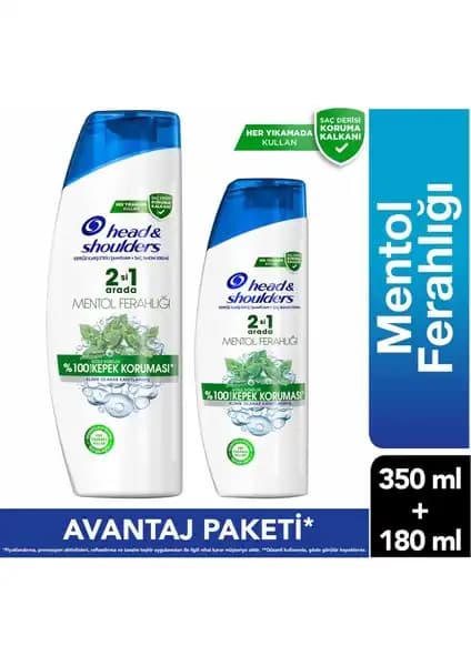 Head&Shoulders 2si 1 Arada Mentollü Şampuan Kepeğe Karşı Güçlü ve Ferahlatıcı Etki