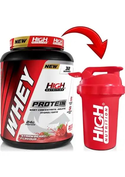 High Whey Protein 960 gr Çilek Aromalı Sağlıklı Kas Gelişimi ve Performans Artırıcı Ürün