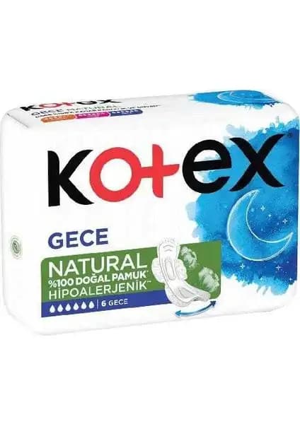 Kotex Natural Ultra Sıngle Gece 6’lı – Yüksek Koruma ve Konfor Sunan Kadın Hijyen Ürünü