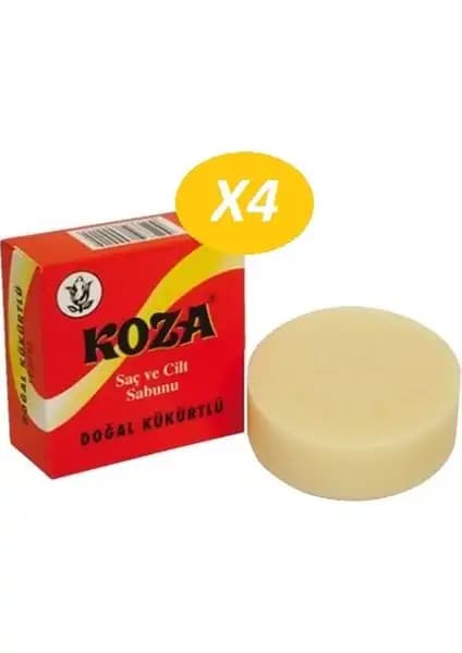 Koza Kükürtlü Sabun 105 G 4'lü Paket Doğal ve Çok Yönlü Cilt ve Saç Bakım Ürünü