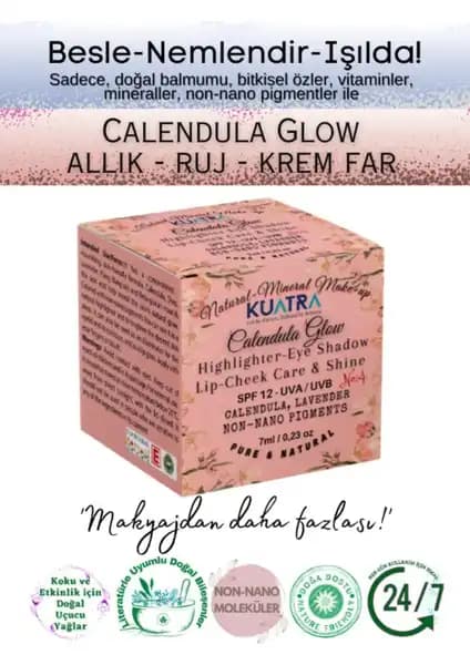 Kuatra Calendula Glow Highlighter: Doğal ve Çok Yönlü Makyaj Ürünü Özellikleri
