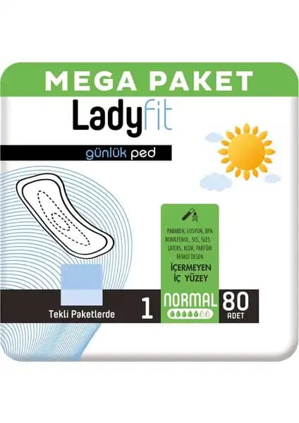 Ladyfit Günlük Ped Normal 80 Ped ile Günlük Hijyen ve Konfor Sağlama