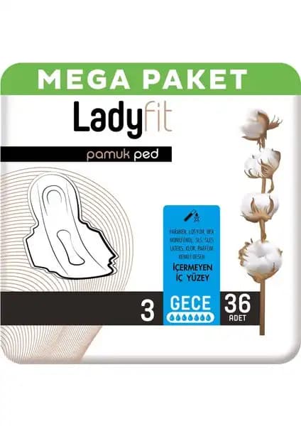 Ladyfit Pamuk Ped Mega Gece: Konfor ve Güven Sağlayan Yüksek Kaliteli Gece Pedi