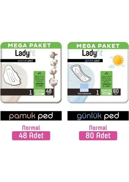 Ladyfit Pamuk Ped Mega Normal ve Günlük Ped ile Günlük Hijyen ve Konforunuzu Artırın