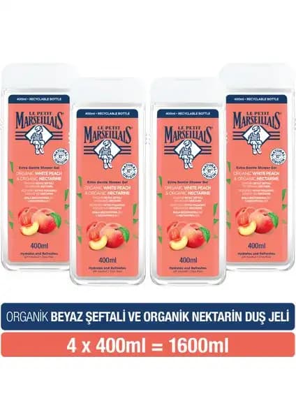 Le Petit Marseillais Beyaz Şeftali ve Nektarin Aromalı Doğal Duş Jeli 400 ml - Nemlendirici ve Ferahlatıcı Etki