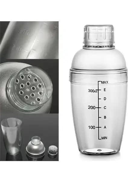 Leva House Polikarbon 350ML Şeffaf Kokteyl Shaker Profesyonel ve Ev Kullanımı İçin Uygun