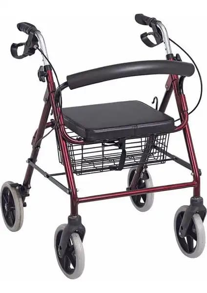 Loco PR-881 Modern ve Fonksiyonel Hafif 4 Tekerlekli Oturaklı Yürüteç ve Rollator