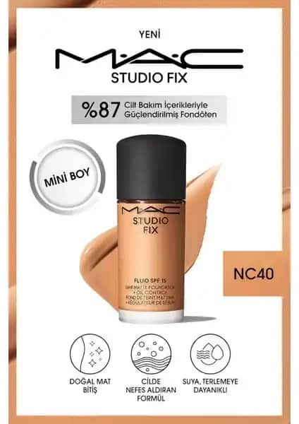 Mac Studio Fix Fluid SPF 15 Mini Mat Fondöten Günlük Kullanım İçin Uygun ve Dayanıklı