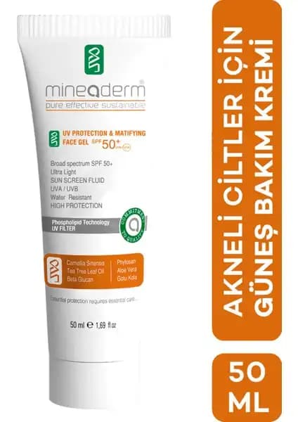 Mineaderm UV Koruma ve Matlaştırıcı Yüz Jeli SPF50+ ile Günlük Cilt Koruma ve Matlık Sağlayın