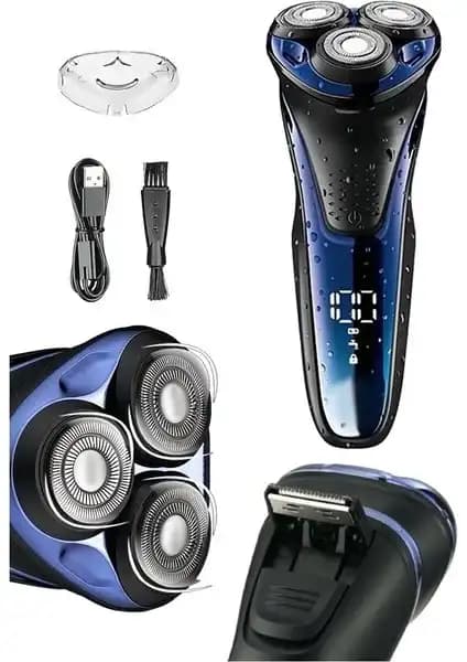 Modanlı V-306 Aqua Deep Blue Touch: Su Geçirmez ve Çok Yönlü Elektrikli Tıraş Makinesi