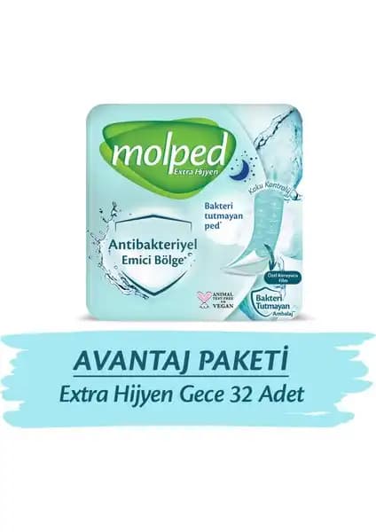 Molped Extra Hijyen Gece Avantaj Paketi: Günlük ve Gece Kullanımı İçin Güvenilir Pedler